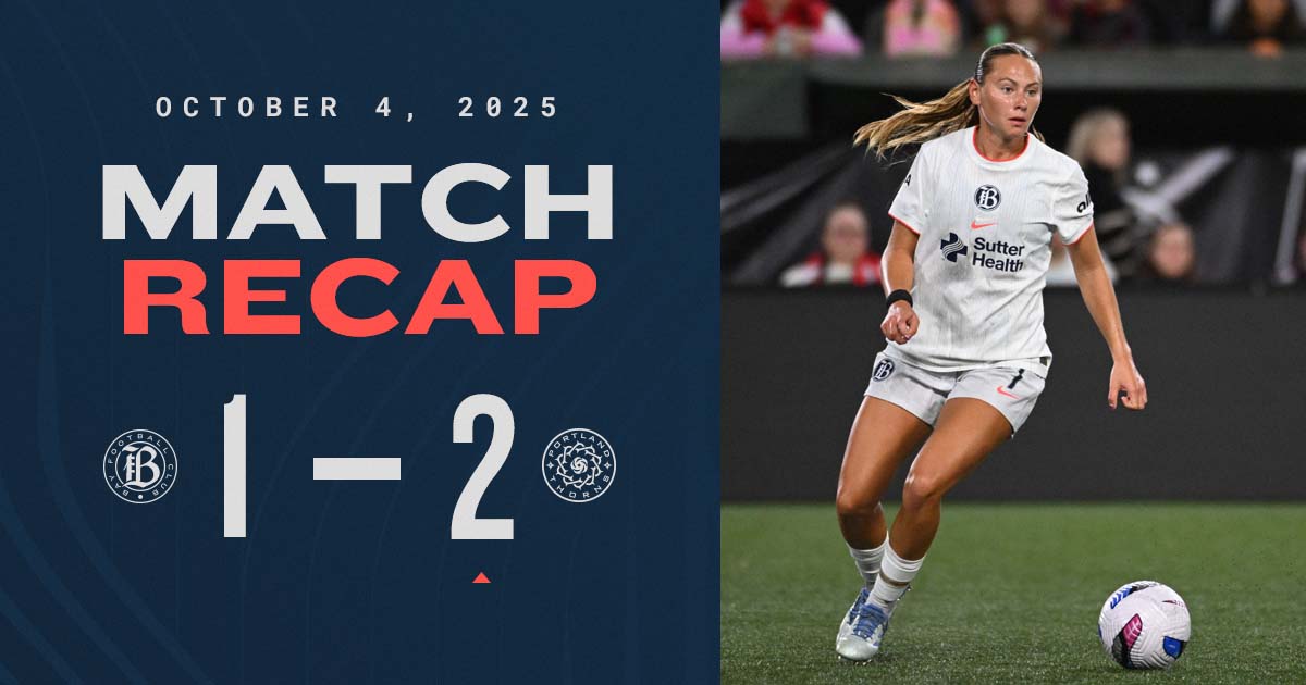 Bay FC suffered a 2-1 loss to the Portland Thorns on Saturday, October 4, at Prospect Park in Rose City.