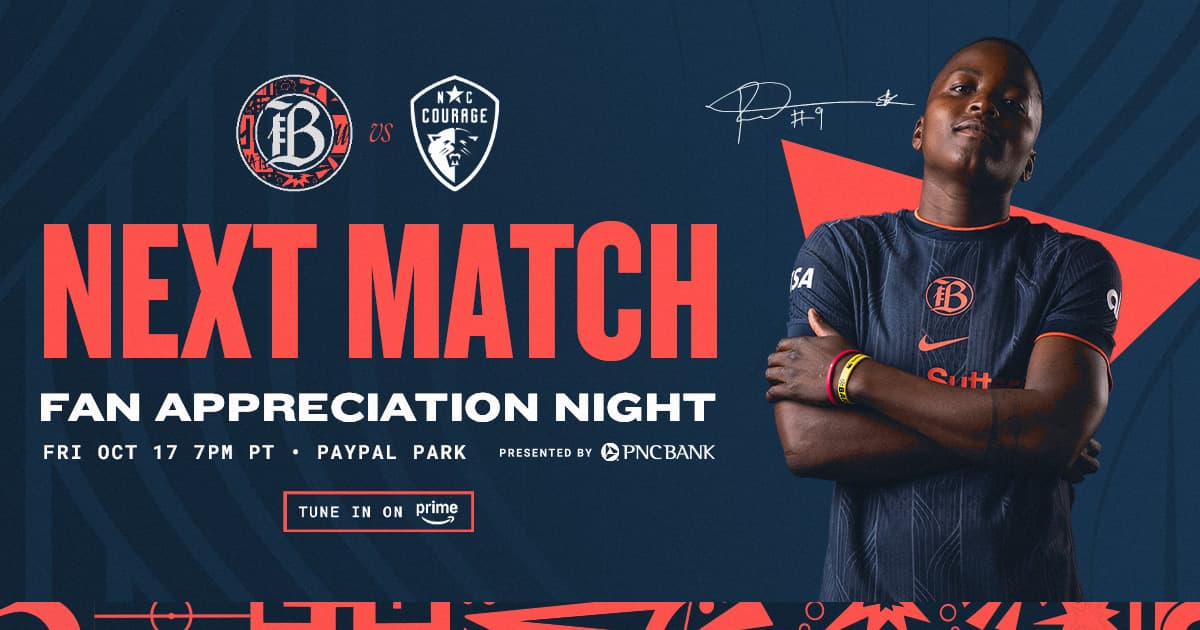 Bay FC will host the North Carolina Courage this Friday on Fan Appreciation Night, presented by PNC Bank