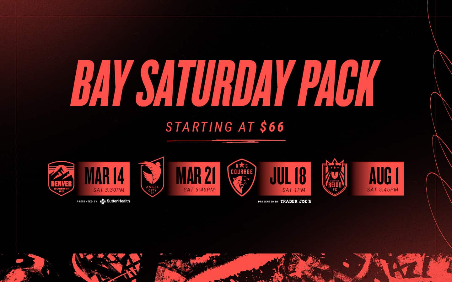 Bay Saturday Pack Starting at $66