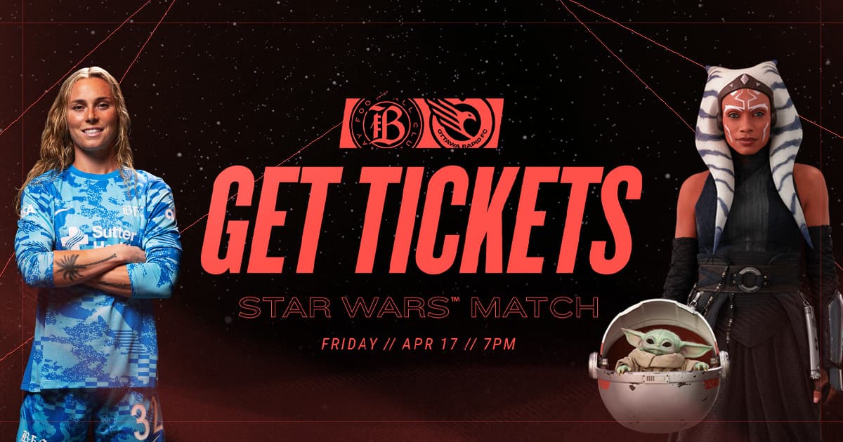 Get tickets for Bay FC's Star Wars™ Match vs Ottawa Rapid FC on Friday, April 17
