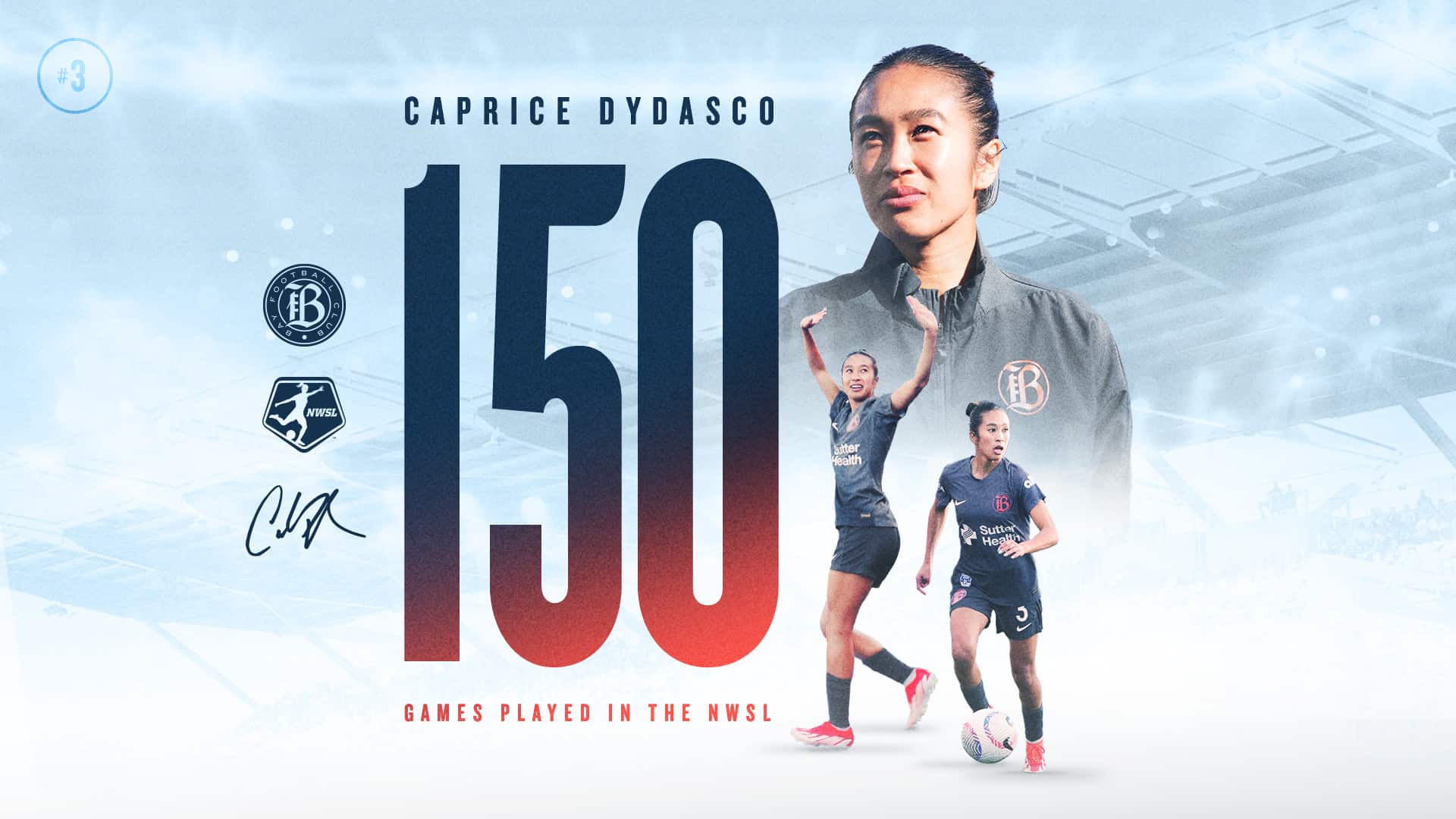 Caprice Dydasco 150 matches played in the NWSL