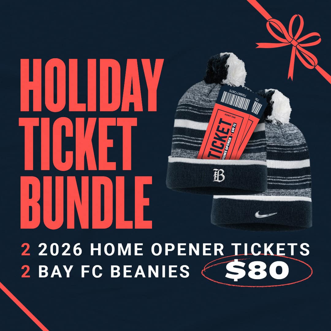 Holiday Ticket Bundle: 2 2026 Home Opener Tickets and 2 Bay FC Beanies for $80