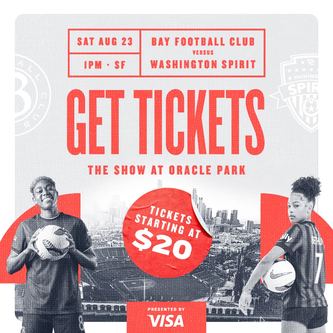 Get Tickets: Bay FC vs Washington Spirit at Oracle Park on August 23