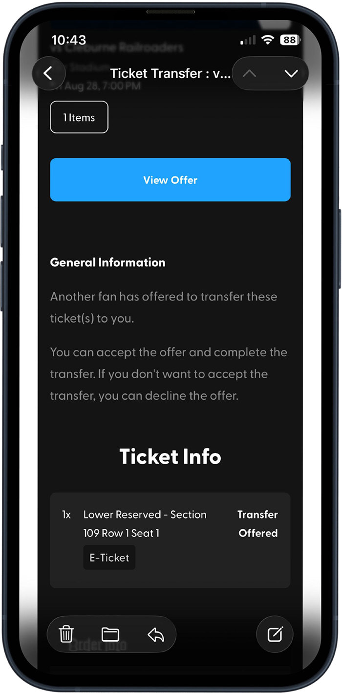 Accept a Ticket Transfer