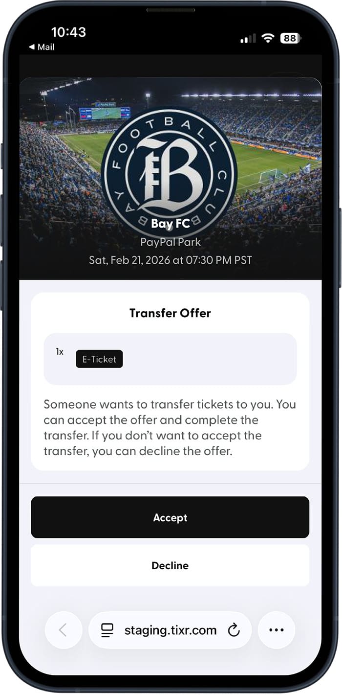 Accept a Ticket Transfer