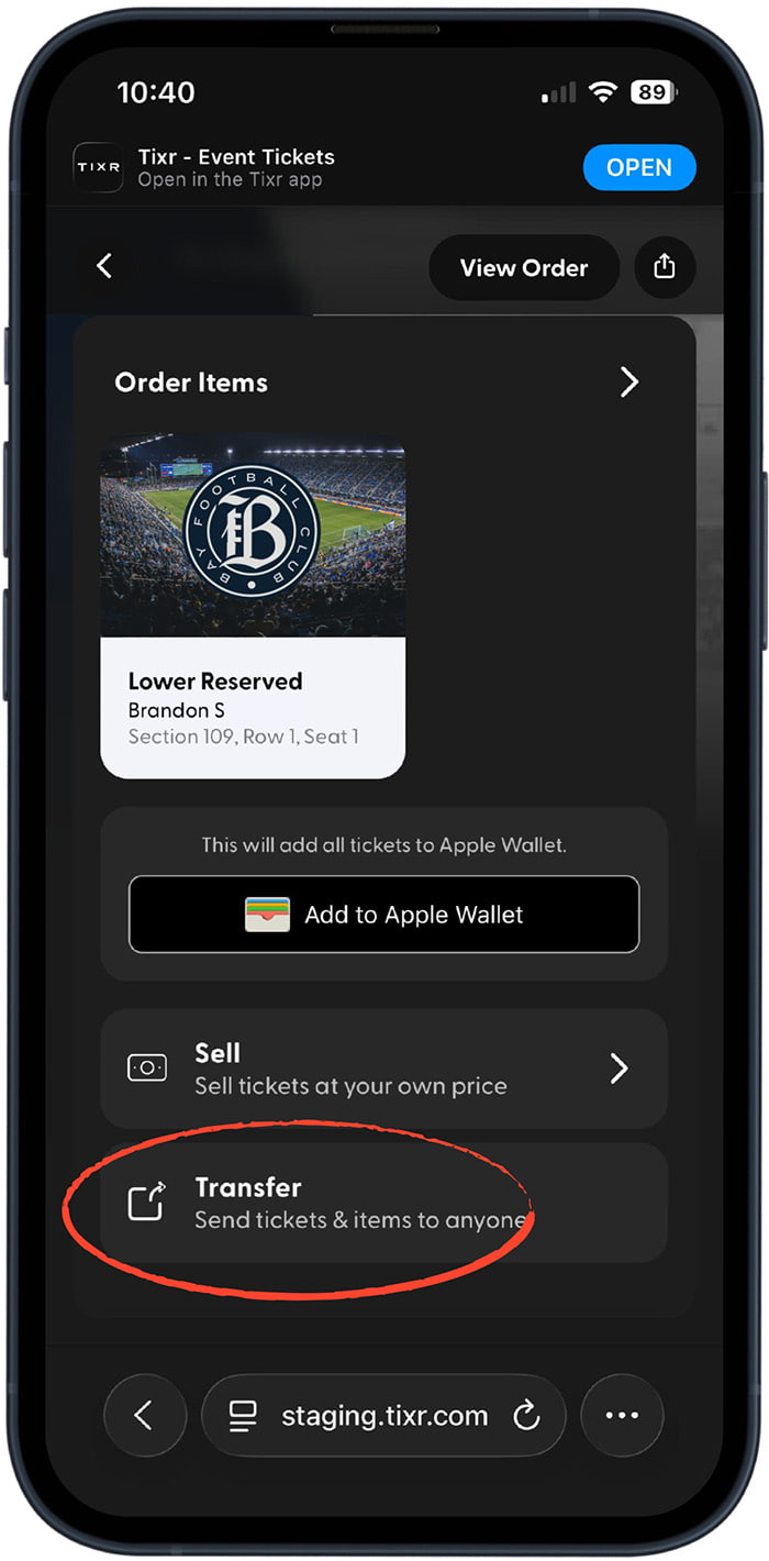 Transfer Your Tickets