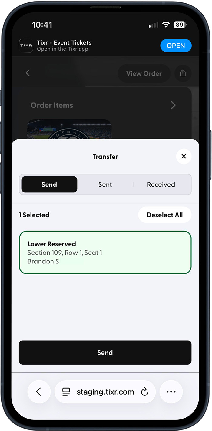 Transfer Your Tickets